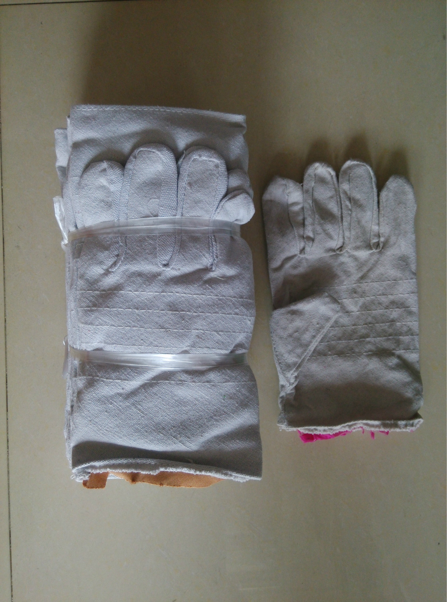 大量现货批发双层全帆布手套劳保电焊防护手套优质加厚防割手套