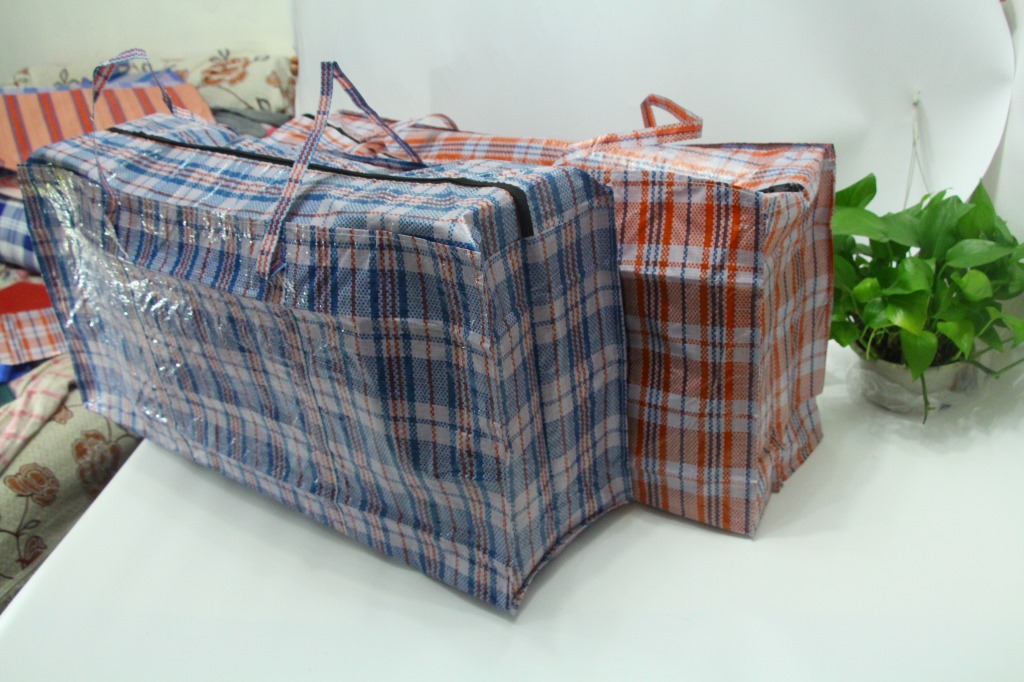 批发蓝红格编织袋 搬家袋特大 加厚 覆膜防水无纺布材质 厂家直销