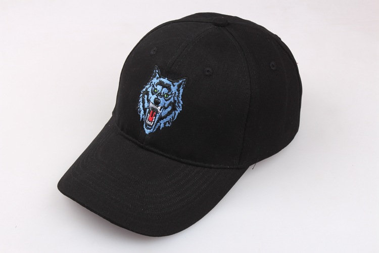 军迷帽子白色狼头帽子 刺绣款 防晒运动休闲战术款棒球帽 鸭舌帽