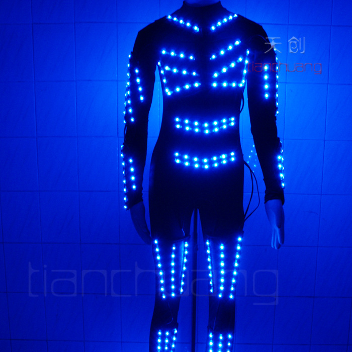 夜光舞蹈连体紧身衣led灯光衣服 酒吧夜