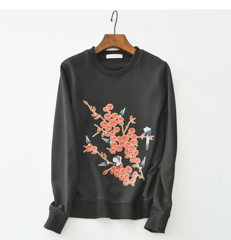 2016秋冬季新款中国风刺绣卫衣韩版女士卫衣长袖上衣女装一件代发