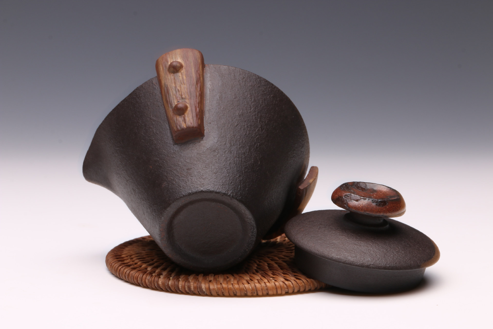 龙砂陶粗陶茶壶手抓壶纯手工陶艺茶壶茶具复古盖碗功夫茶具泡茶器