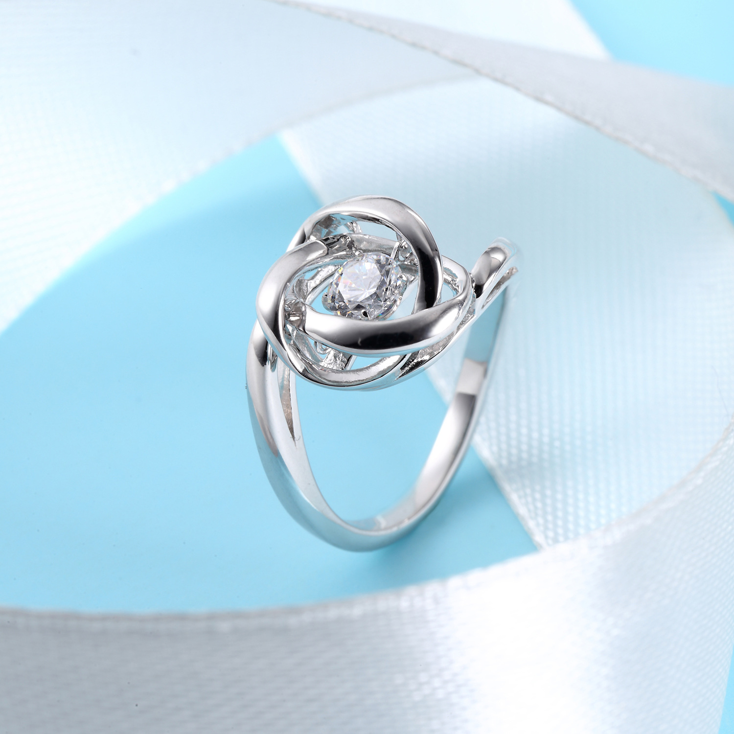 s925银戒指 灵动系列跳舞的石头纯银镶嵌仿钻戒指 定制】价格,批发