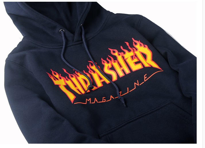 新款thrasher火焰印花卫衣欧美潮牌街头滑板男女长袖宽松套头外套