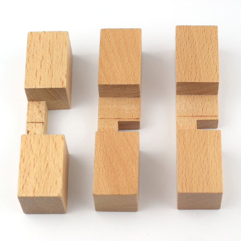 榉木本色好汉孔明锁成人儿童益智休闲木制玩