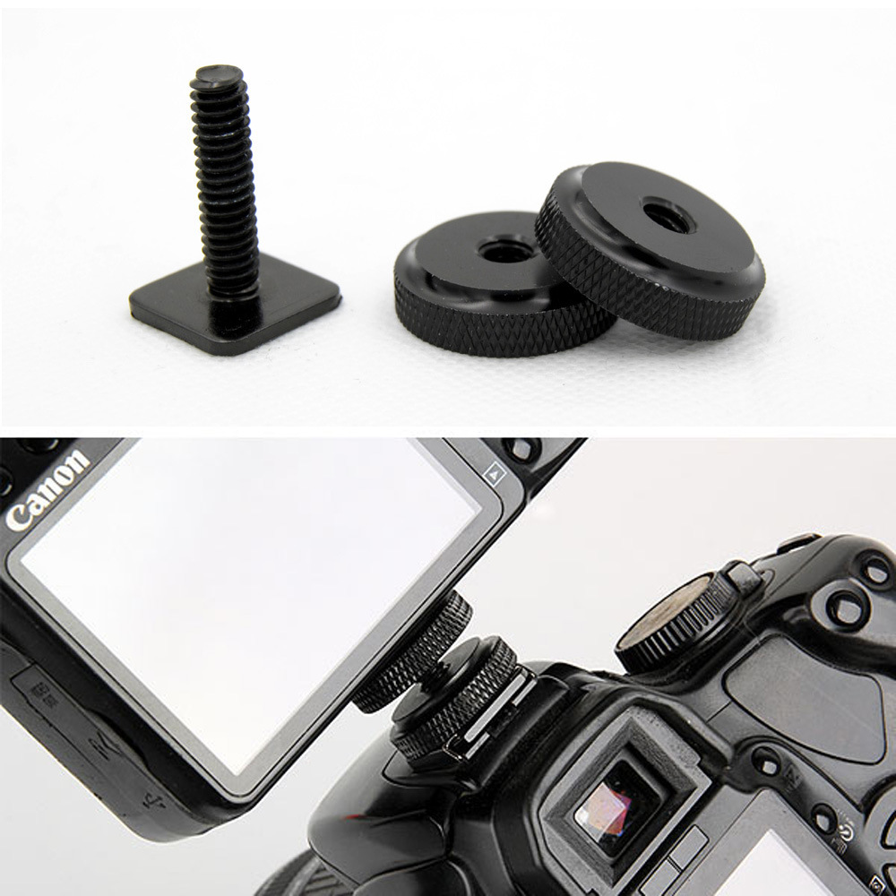 相机螺丝 1/4长杆双层螺母螺丝(3件套 1/4热靴转接头 闪光灯底座