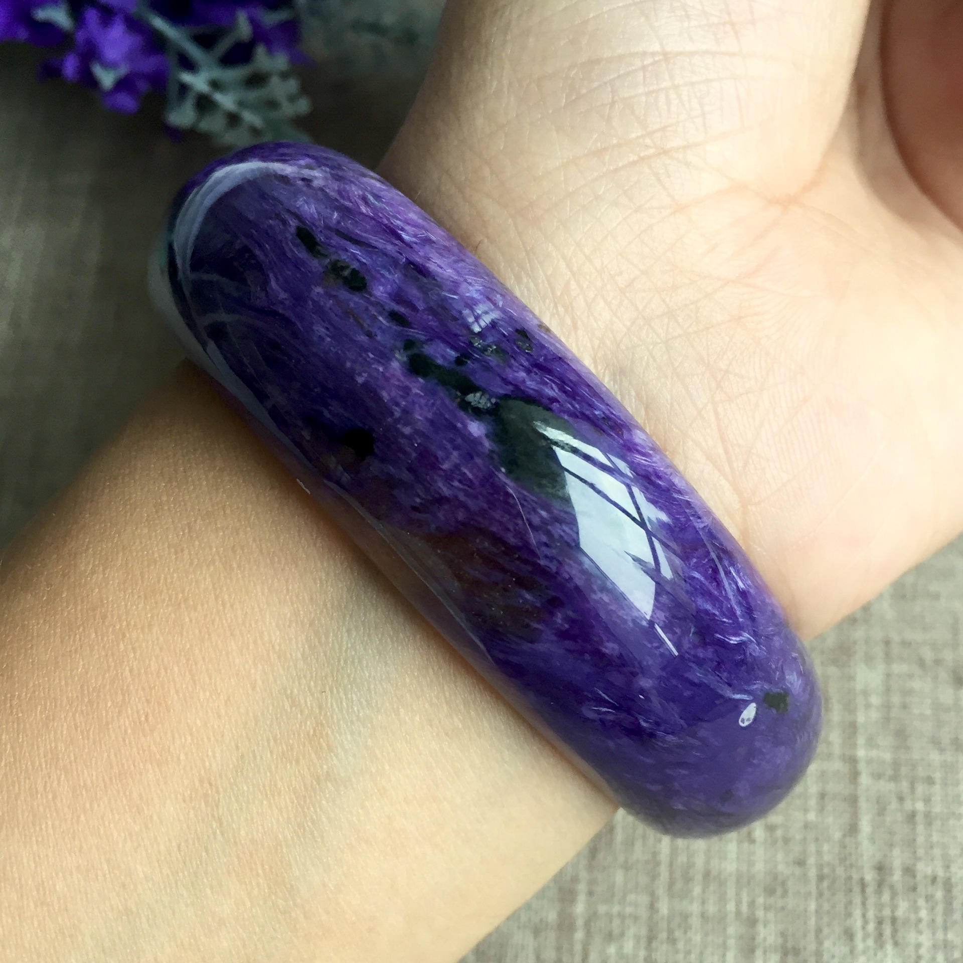 手镯 紫龙晶俄罗斯原矿进口 皇家紫 **水晶饰品 天然紫龙晶手镯-买枣