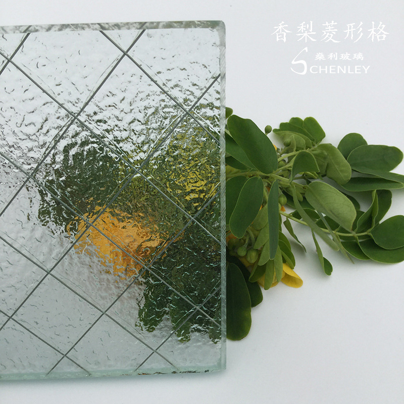 广州厂家直销6mm方形格半透明夹铁丝玻璃
