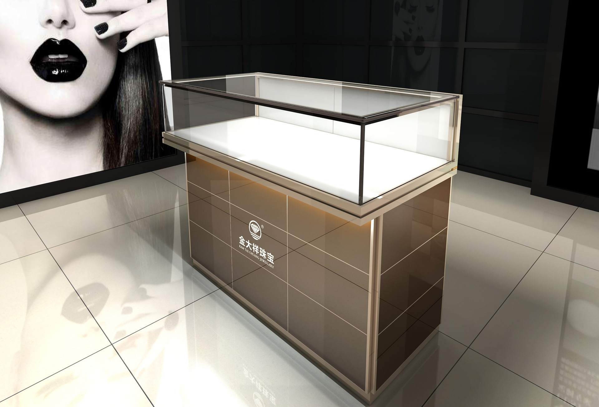 珠宝首饰烤漆展柜 高档手表柜台 化妆品展示柜 超白玻璃柜珠宝柜