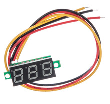 0.28寸超小数字直流电压表头 数显 可调 三线DC0-100V 电瓶电压表