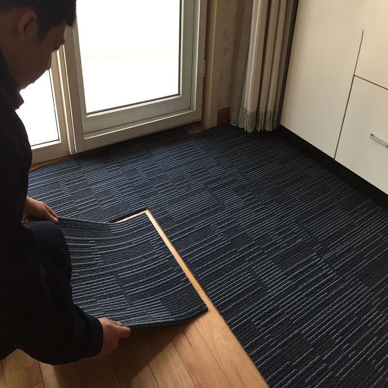 办公室地毯方块酒店写字楼卧室商用沥青pvc底满铺拼接块毯50*50cm