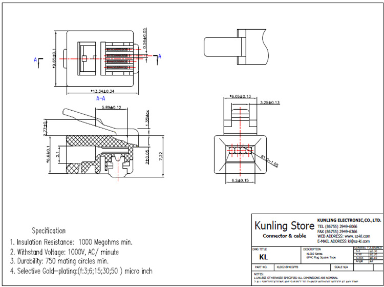 rj11 6p4c水晶头 高品质rj12