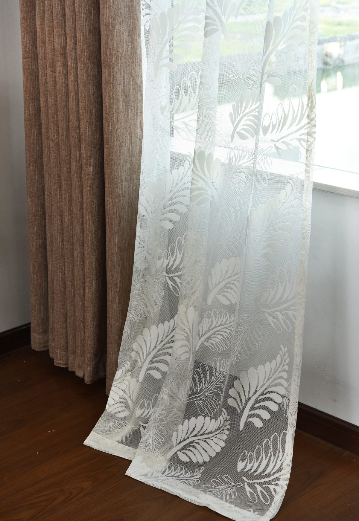 窗帘厂家直销 现代简约竹节棉遮光窗帘布料 客厅卧室酒店工程窗帘