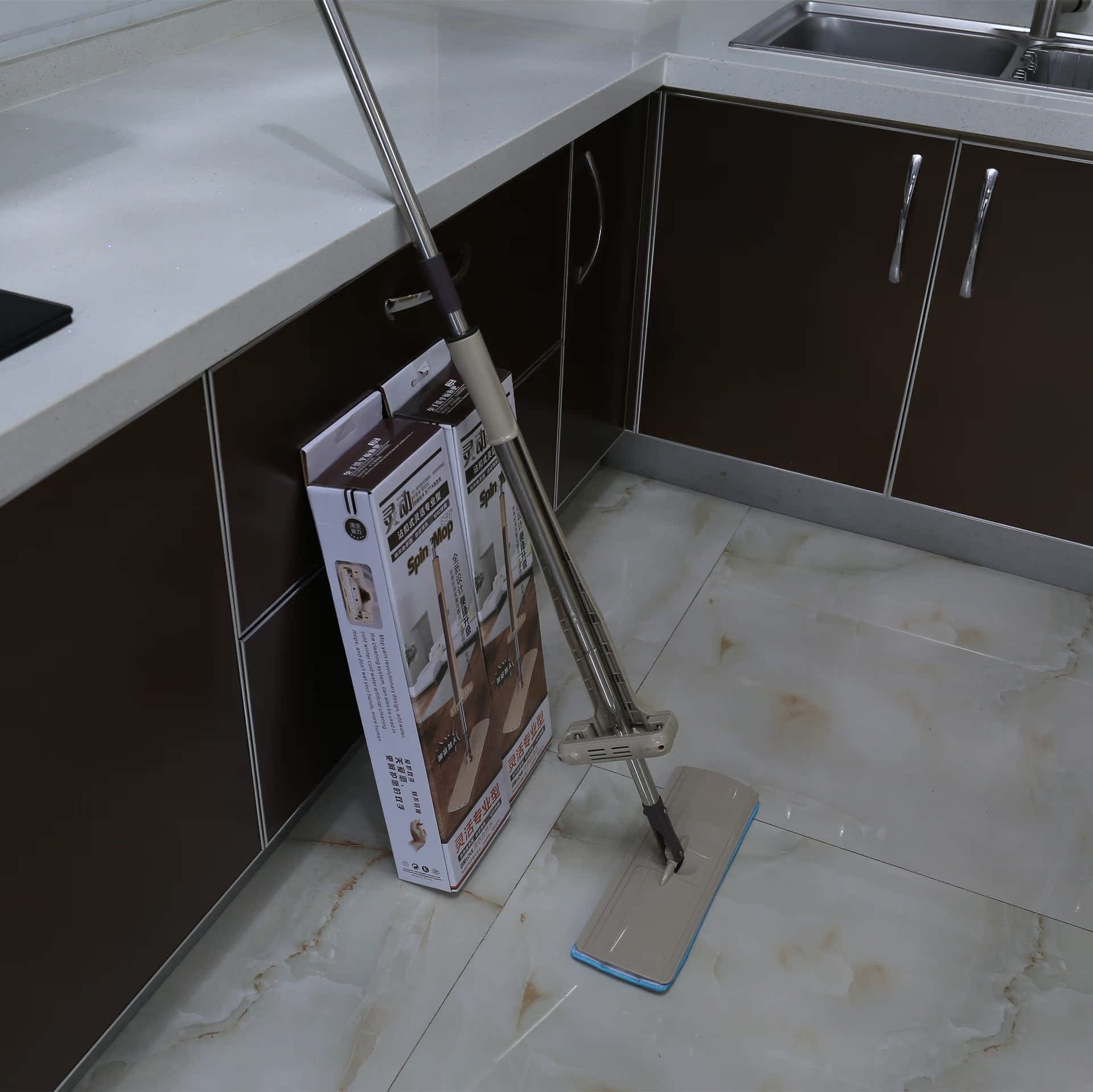 厂家免手洗挤水平拖免洗拖把免沾手挤水平板拖把