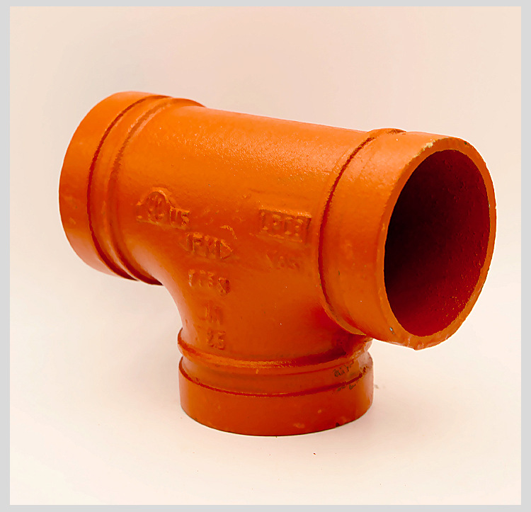 迈克沟槽正三通异径三通 沟槽转丝接消防沟