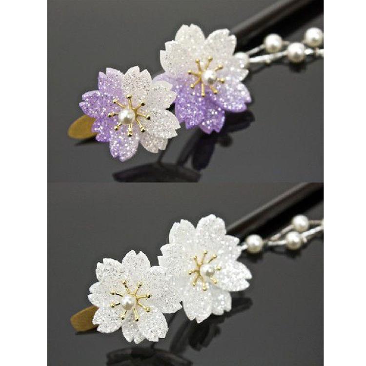 古装古代头饰古典发簪步摇汉服配饰亚克力樱花古风簪子 tzw