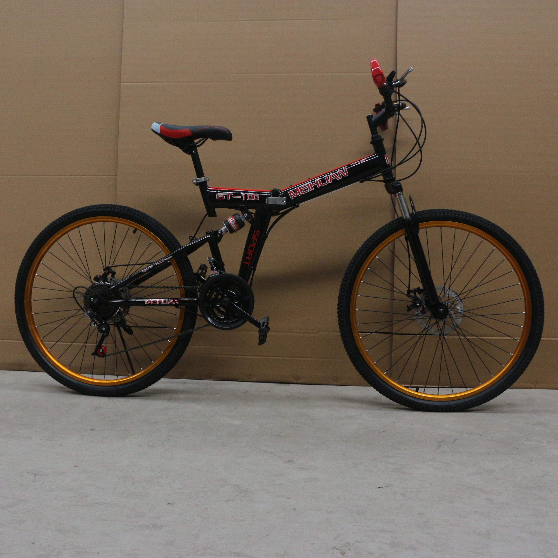 厂家直销26寸贝马牌2000型山地自行车全避震外贸山地车fob散件