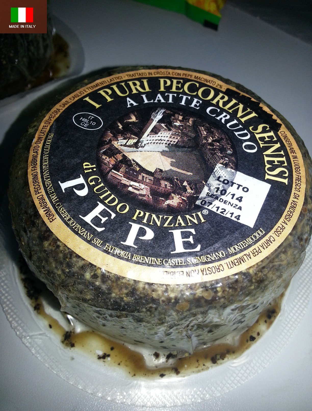 预售半硬黑椒味派可丽诺芝士pecorino/进口奶酪 干酪 500g