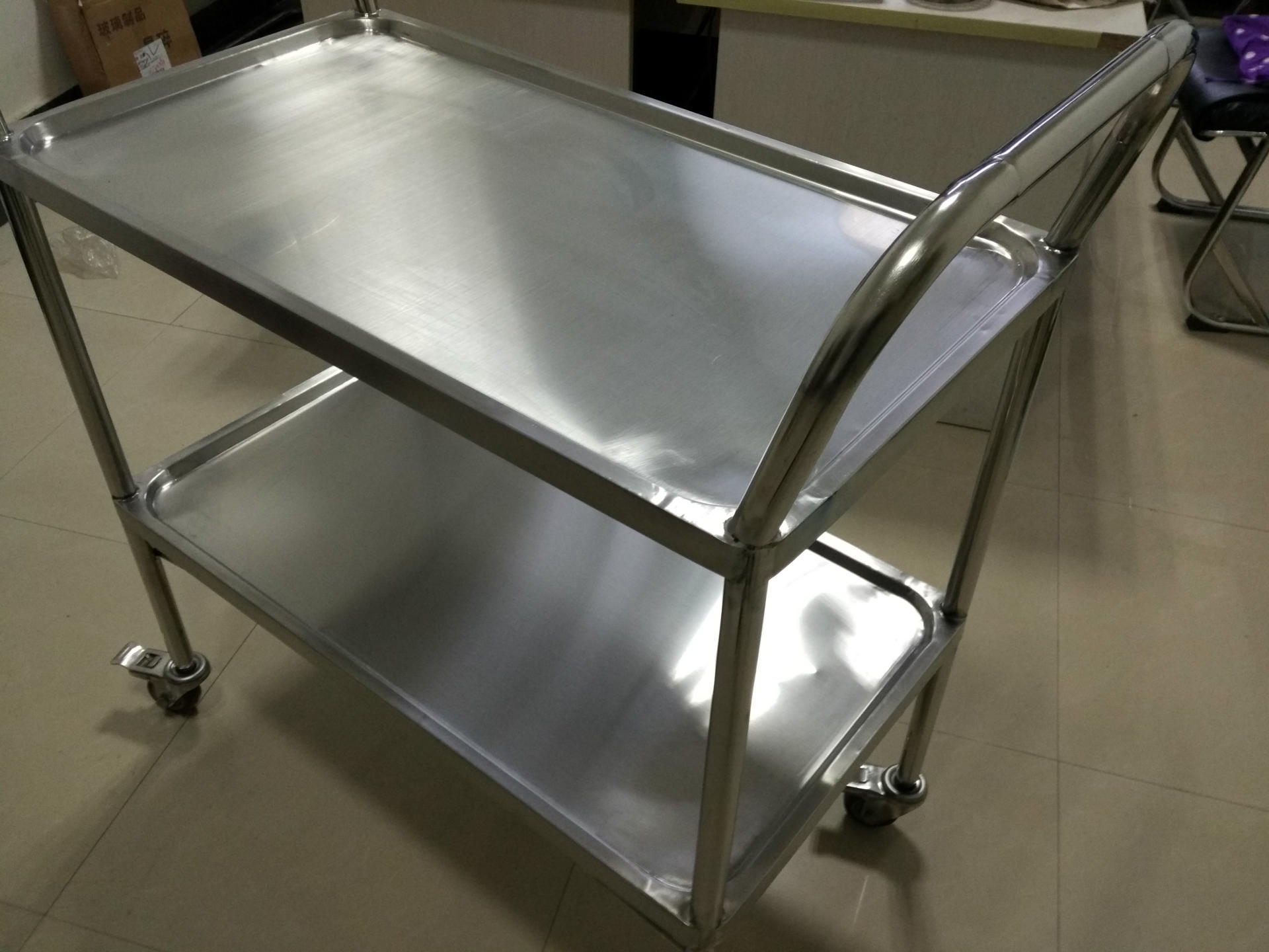 制药企业gmp认证不锈钢双层推车