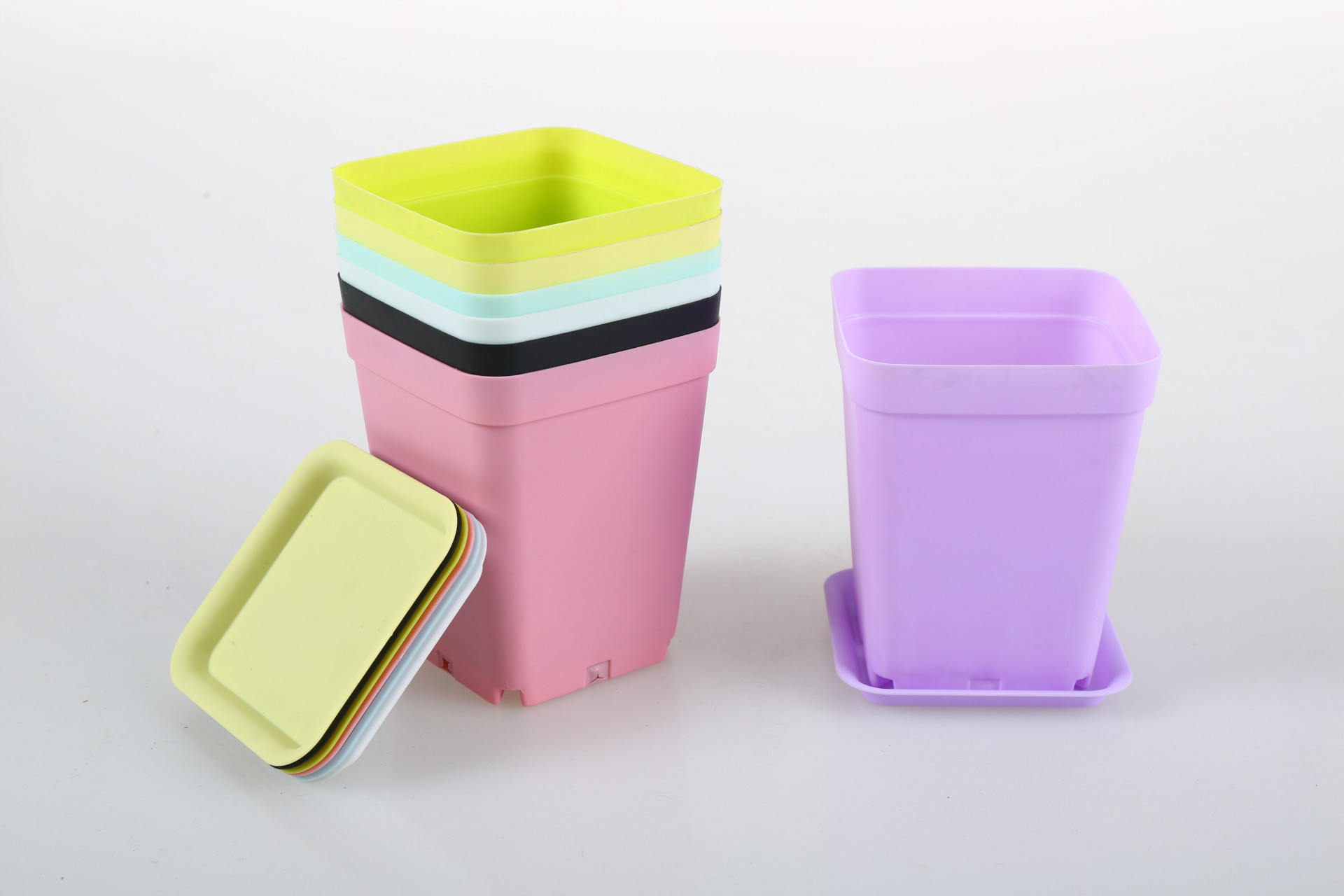 古道西风 塑料花盆 小方盆8010可播种/假植/多肉种植16g 不带托盘