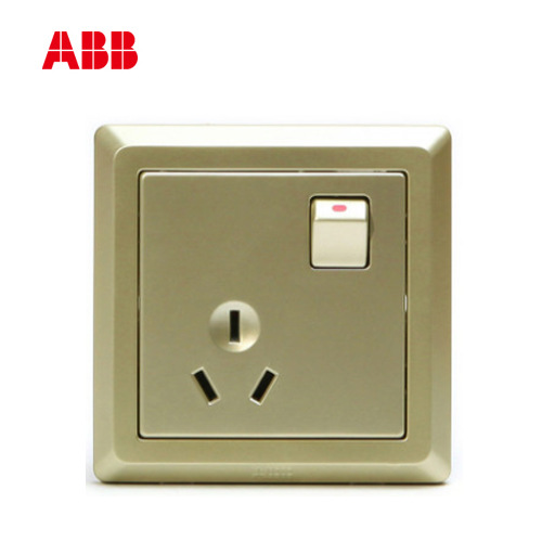 abb开关插座德逸系列一位/一开三孔带开关ae223-pg;10086203