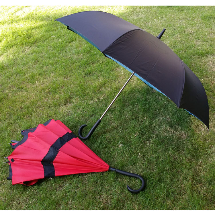 深圳厂家供应双层反转伞 双层反向伞 外翻伞 制作良出货及时