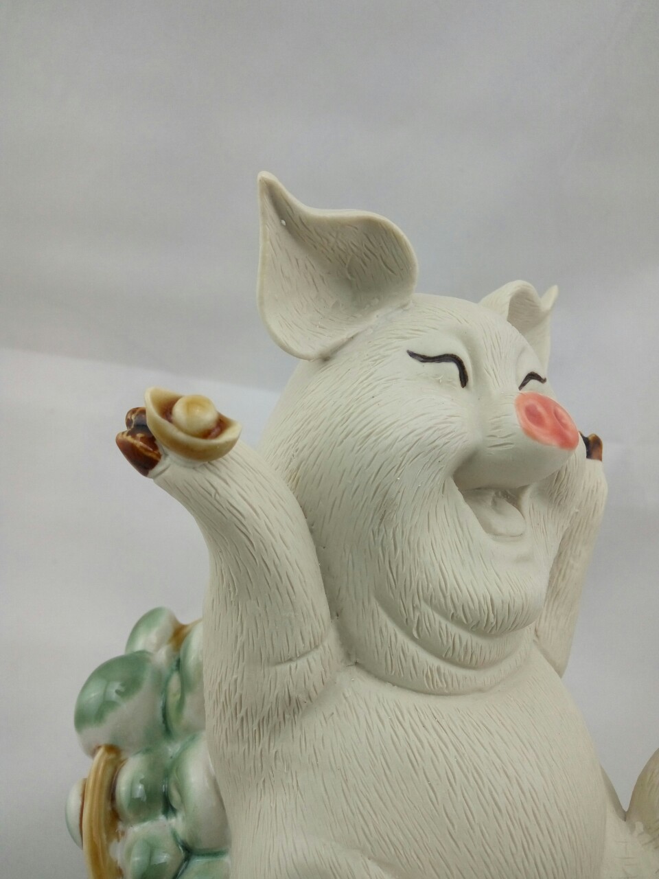 开心猪 猪笼入水 财源滚滚 石湾陶瓷公仔 家居摆设