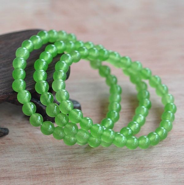 精品绿玉髓/苹果绿手链 男女款辟邪转运 水晶玉髓手串批发