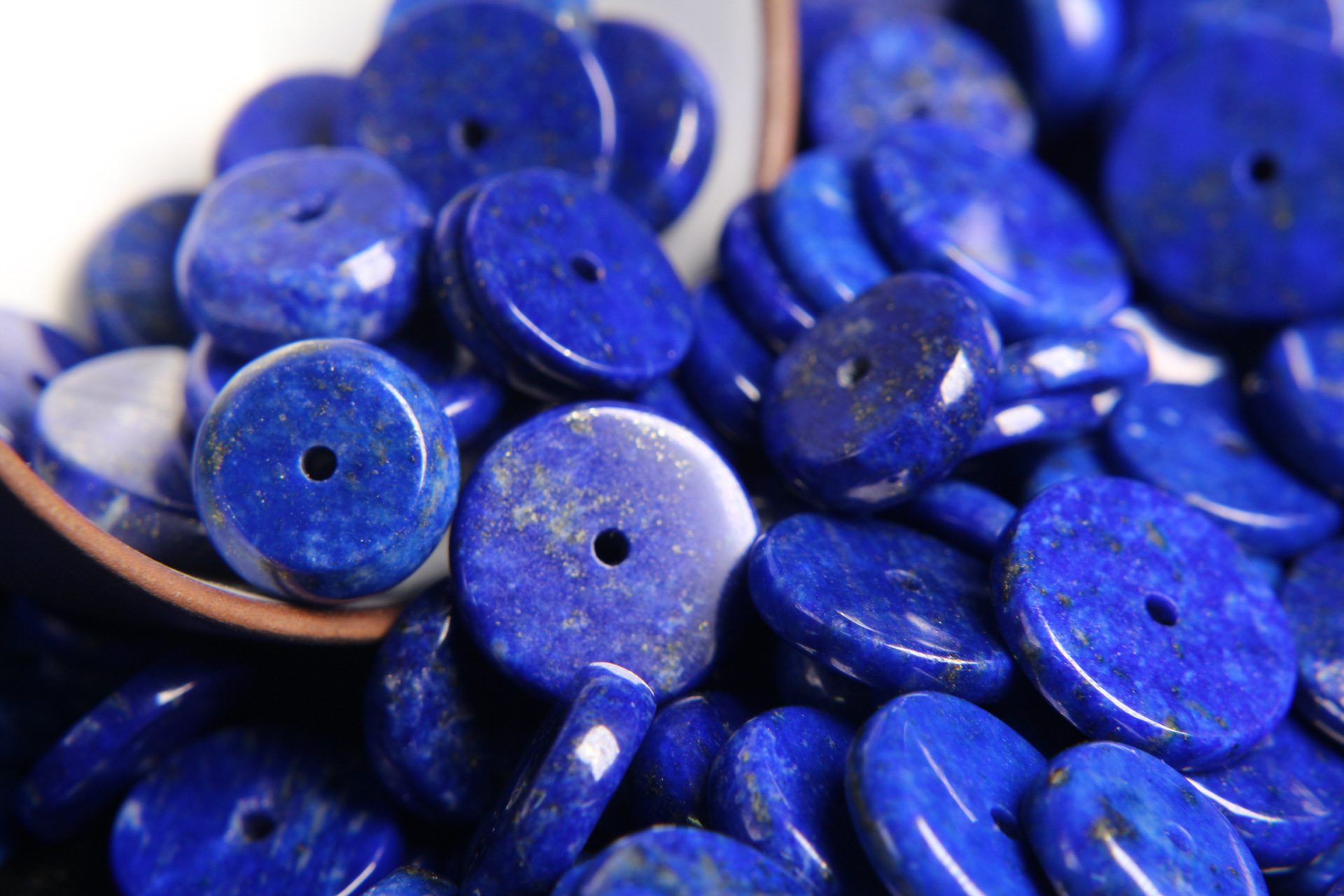 纯天然5a阿富汗帝王青金石隔片 算盘珠隔-宝石工艺品