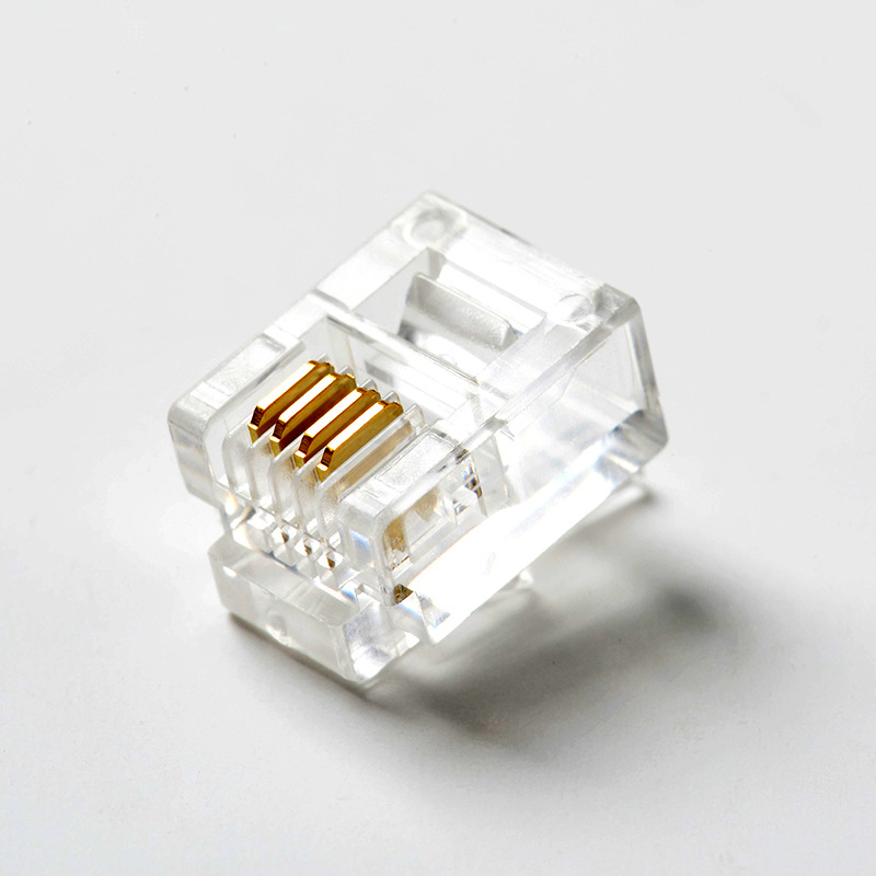 rj11通用型4芯6p4c网络水晶接头 100个/盒 - 通信批发交易网