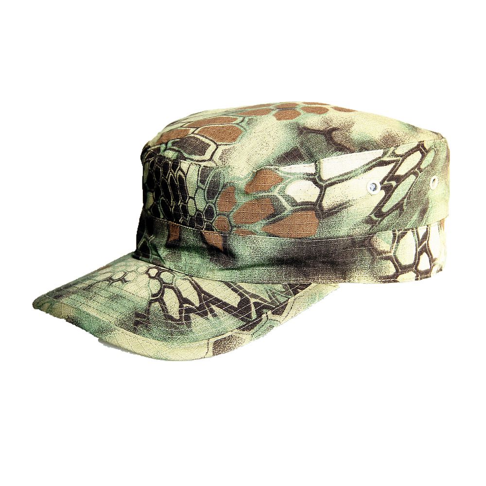 批发美式户外迷彩防晒小兵帽军迷鸭舌平顶帽cp休闲垂钓迷彩帽114
