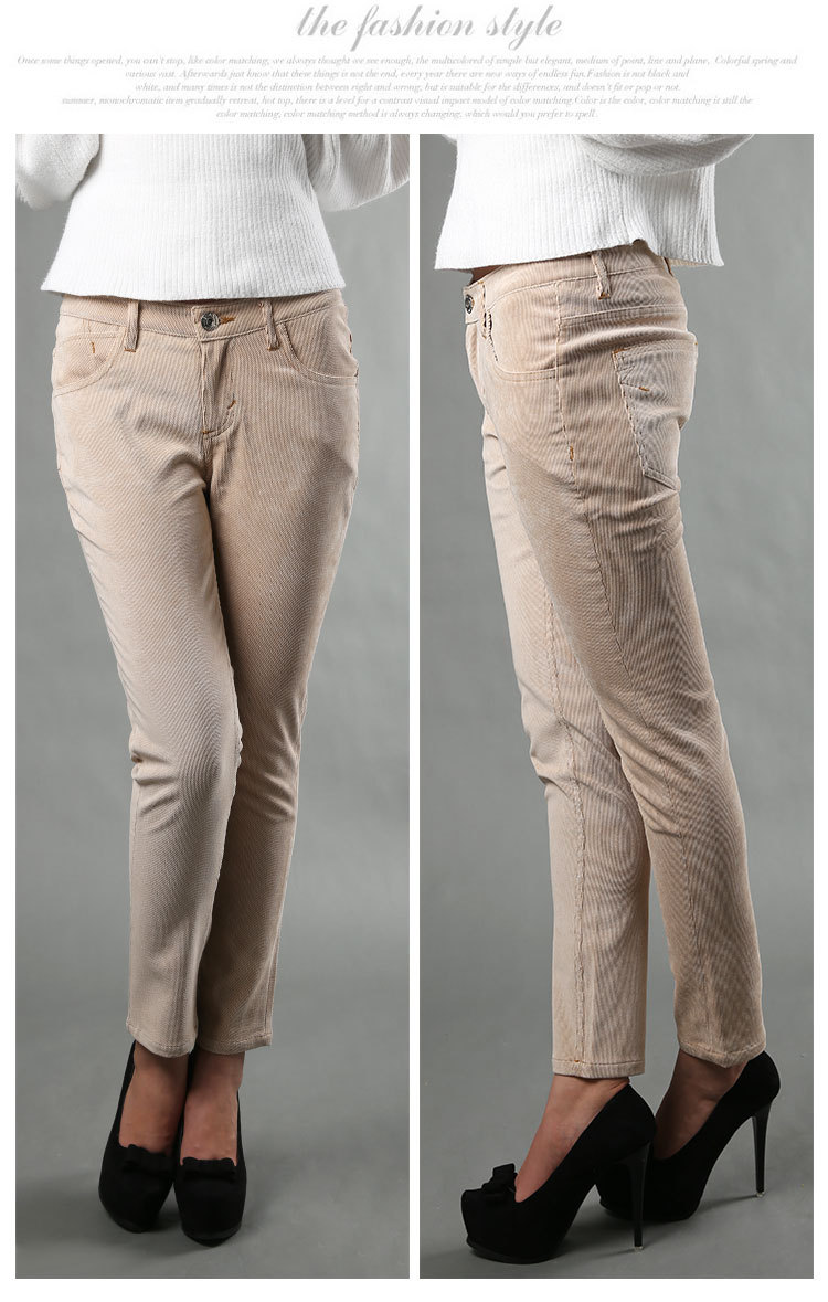 厂家直销秋冬新品纯棉女裤 休闲裤 女长裤修身小脚裤显瘦铅笔.