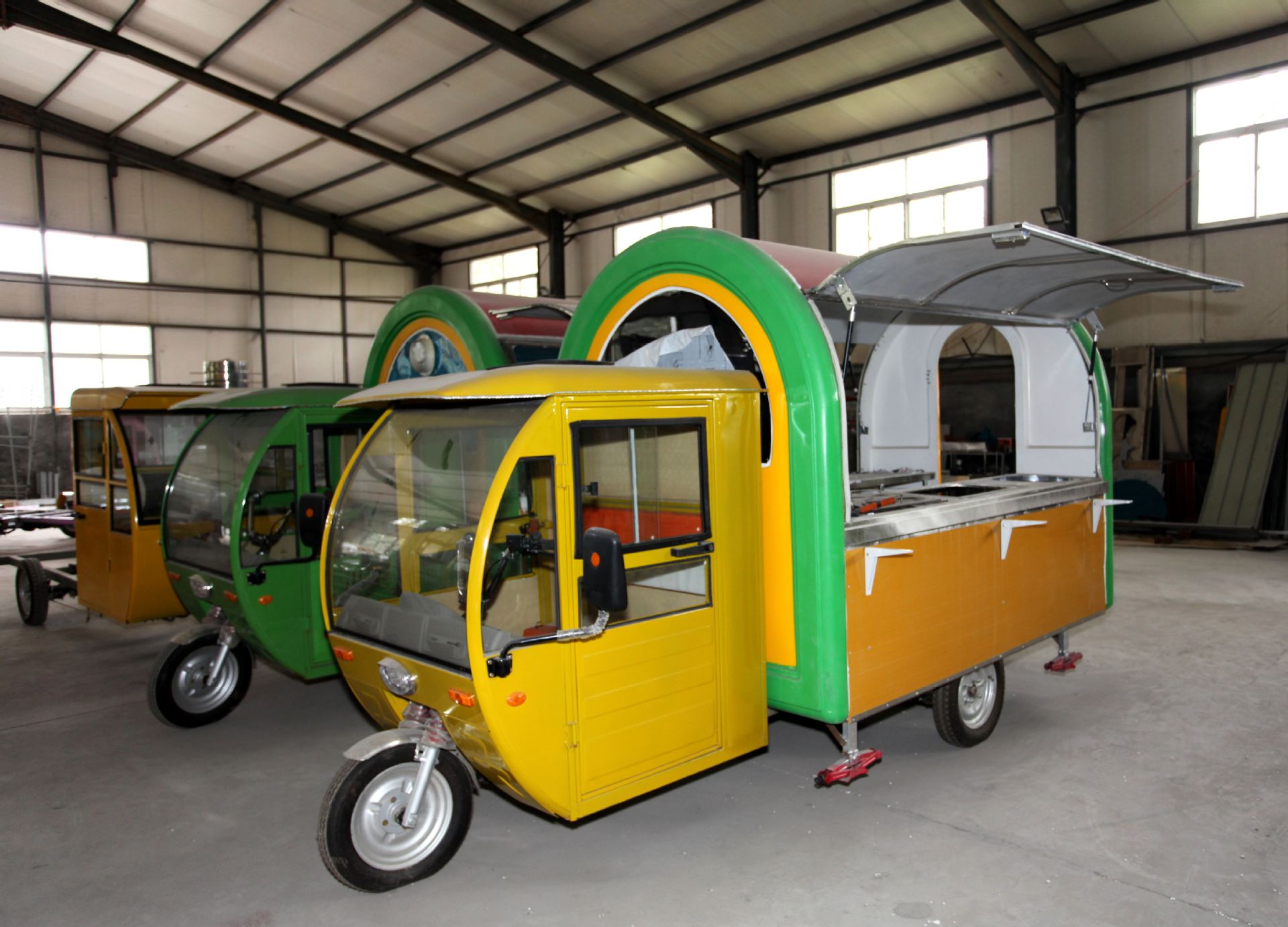 定制移动多功能三轮四轮手推式小吃早点快餐车奶茶