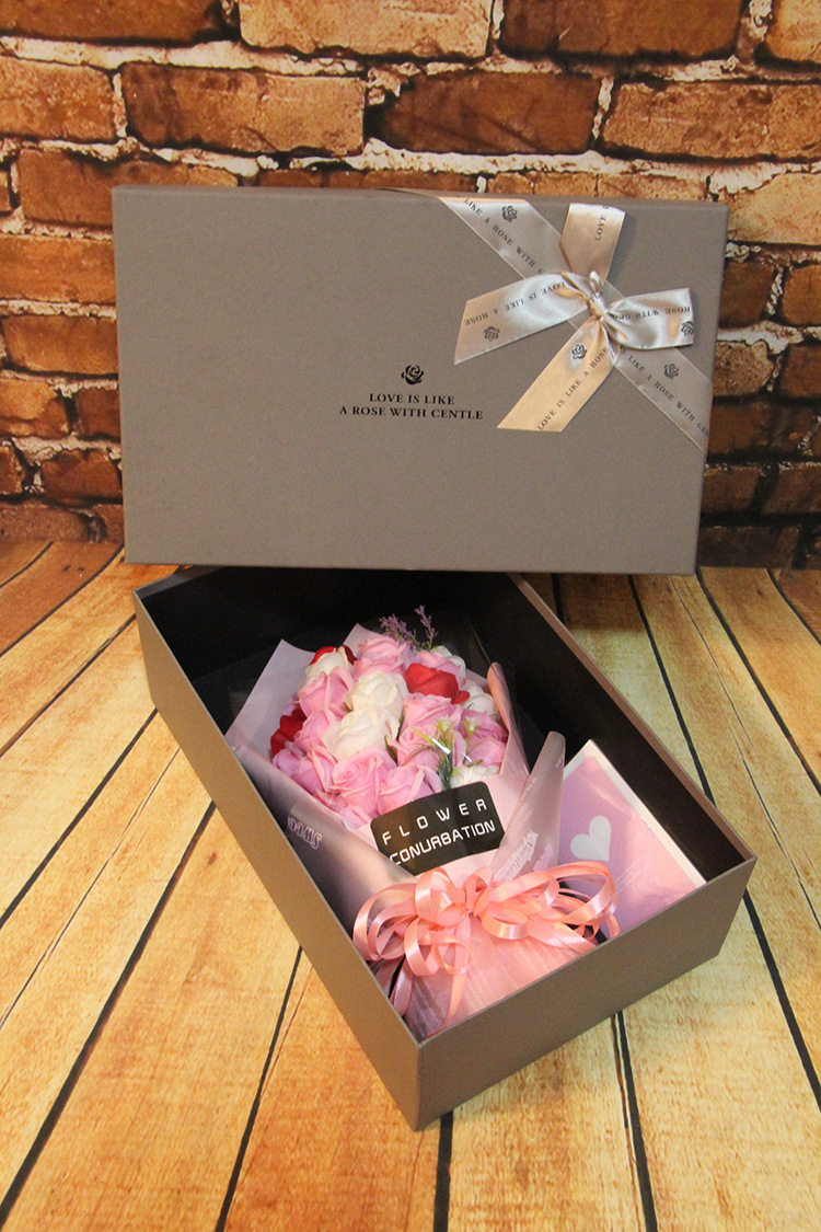 韩式花束香皂花小扎花送礼创意花束礼盒33朵生日礼物情人节圣.