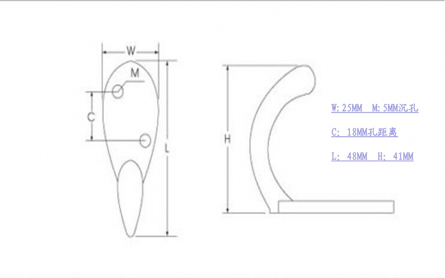 锌合金单挂衣钩 卫生间 衣柜挂钩
