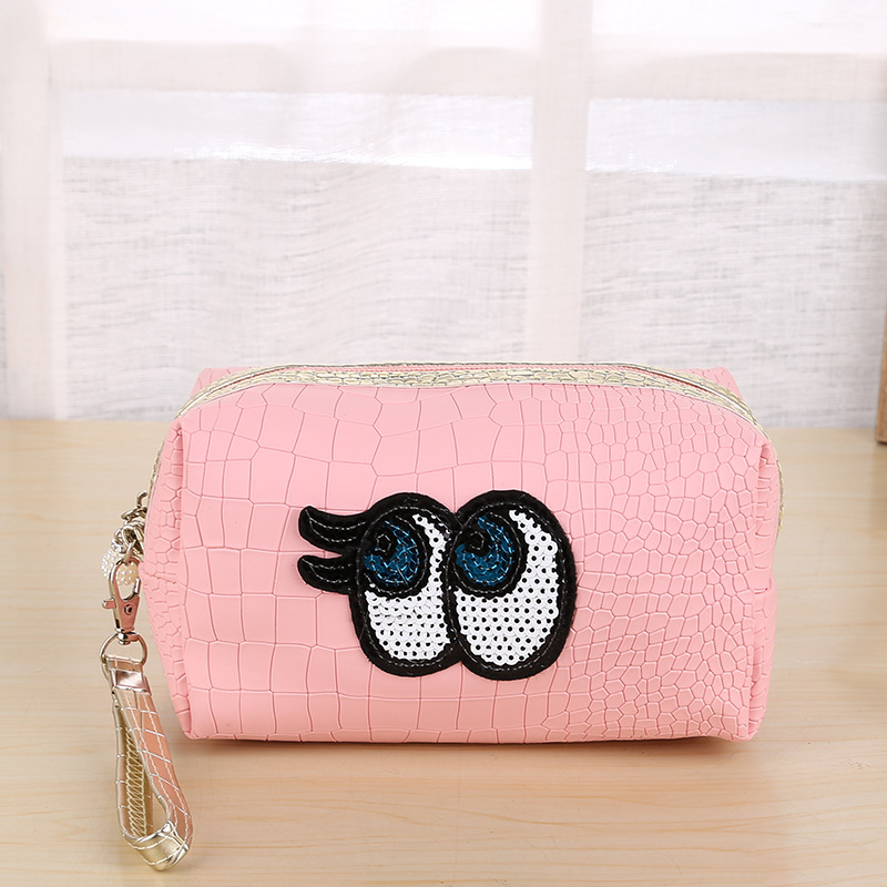 2023 Korean Style New Cosmetic Bag Crocodile Pattern Cartoon Cosmetics Portable Clutch Storage Bag Factory Wholesale