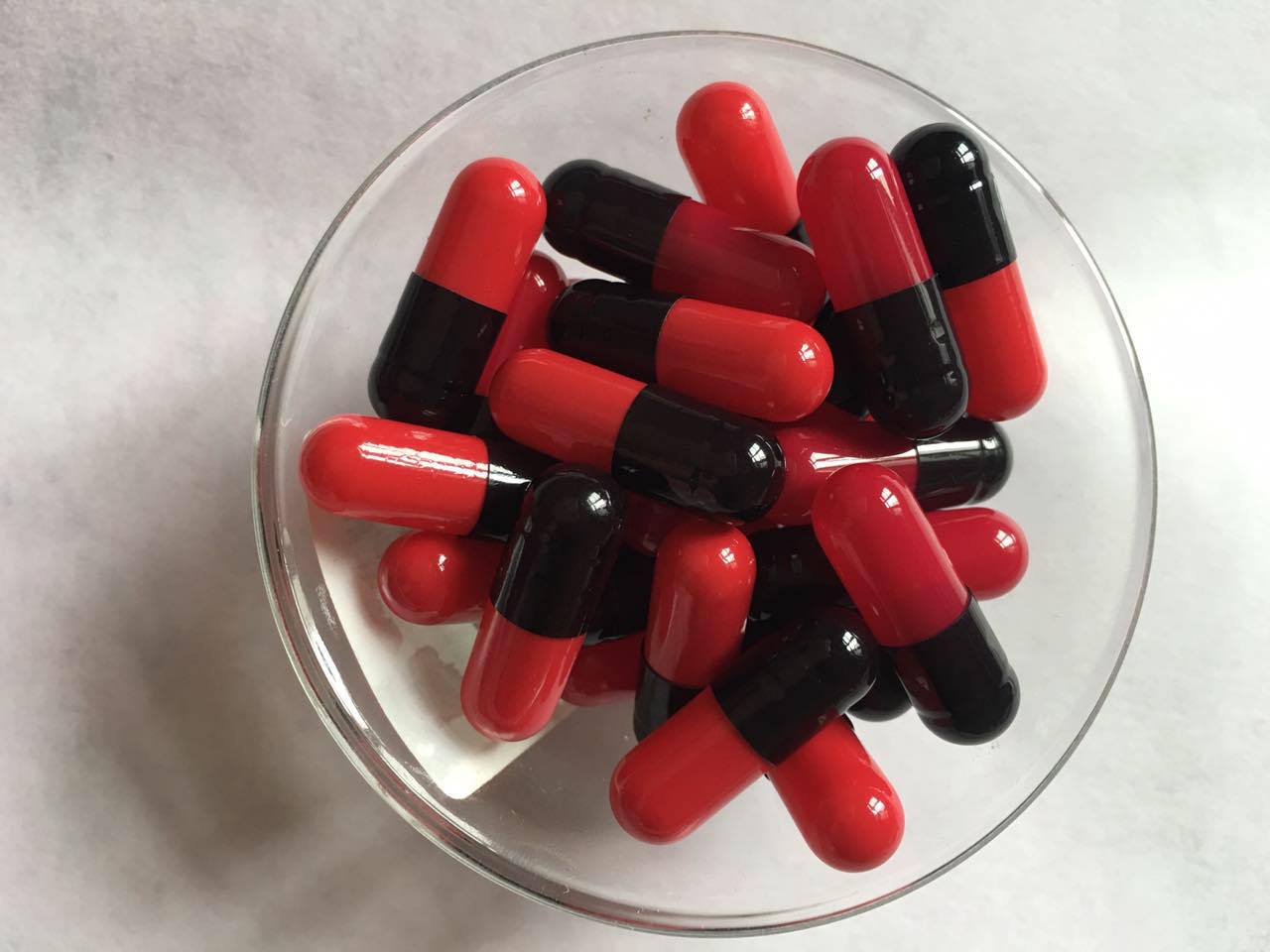 0#黑红空心胶囊 厂家直销明胶空心胶囊0#黑红