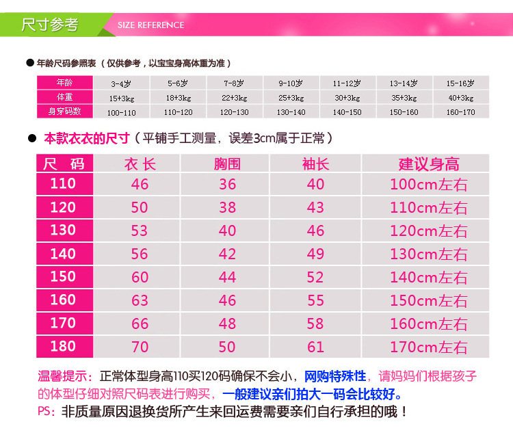 衣拉拉童装尺码表图片