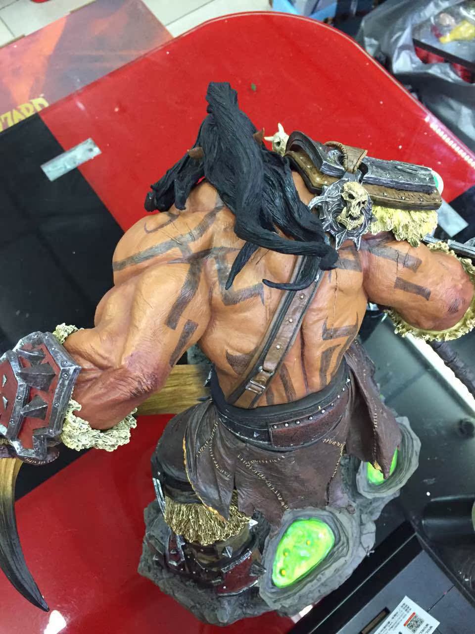 暴雪wow魔兽世界 1/4地狱咆哮雕像 德拉诺之王格罗玛什 树脂手办