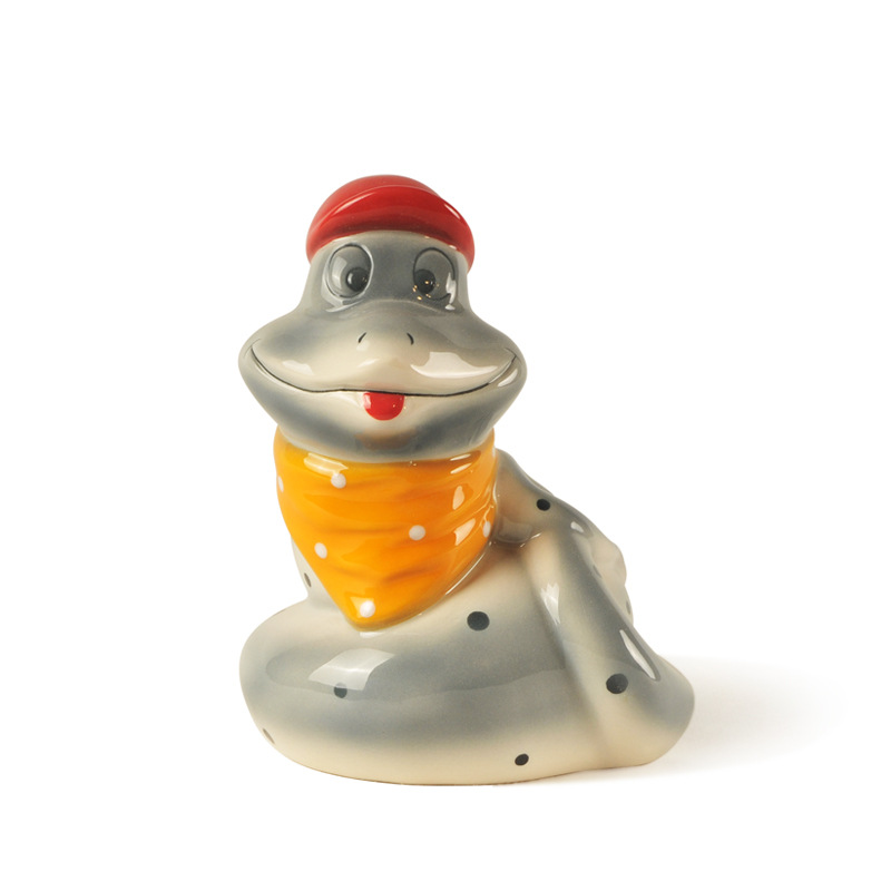 陶瓷蛇造型储蓄罐 家居动物工艺品摆件 十二生肖陶瓷存钱罐