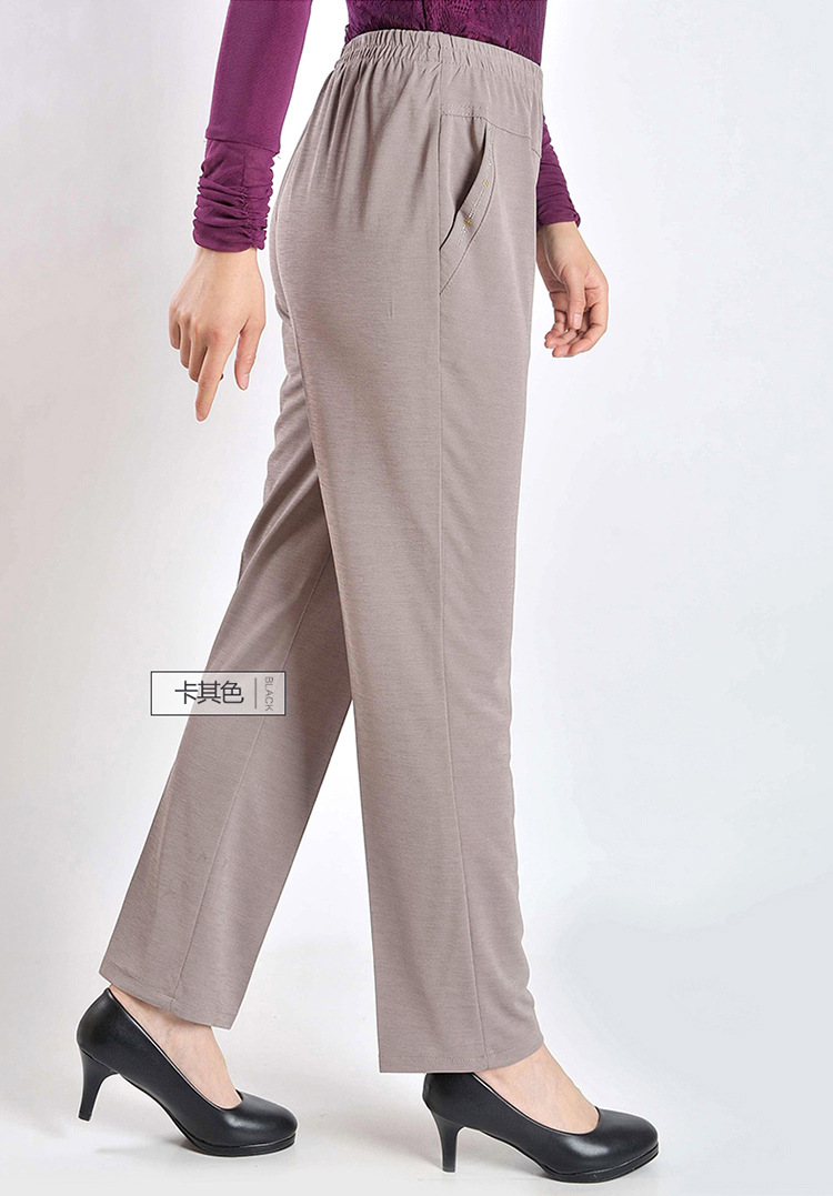 夏季薄款特大码中老年女裤200斤胖妈妈夏装加肥松紧高腰九分长裤