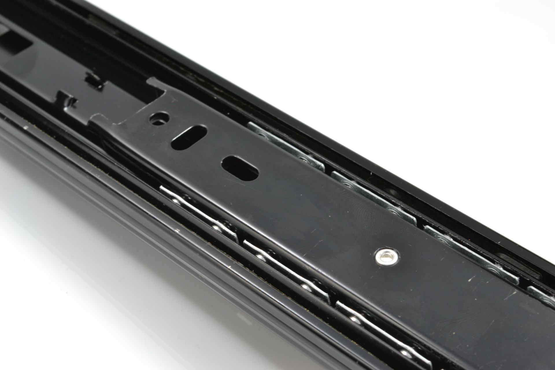 hidshi 黑色钢珠滑轨 三节隐藏阻尼滑轨 三节滚珠抽屉滑轨导轨