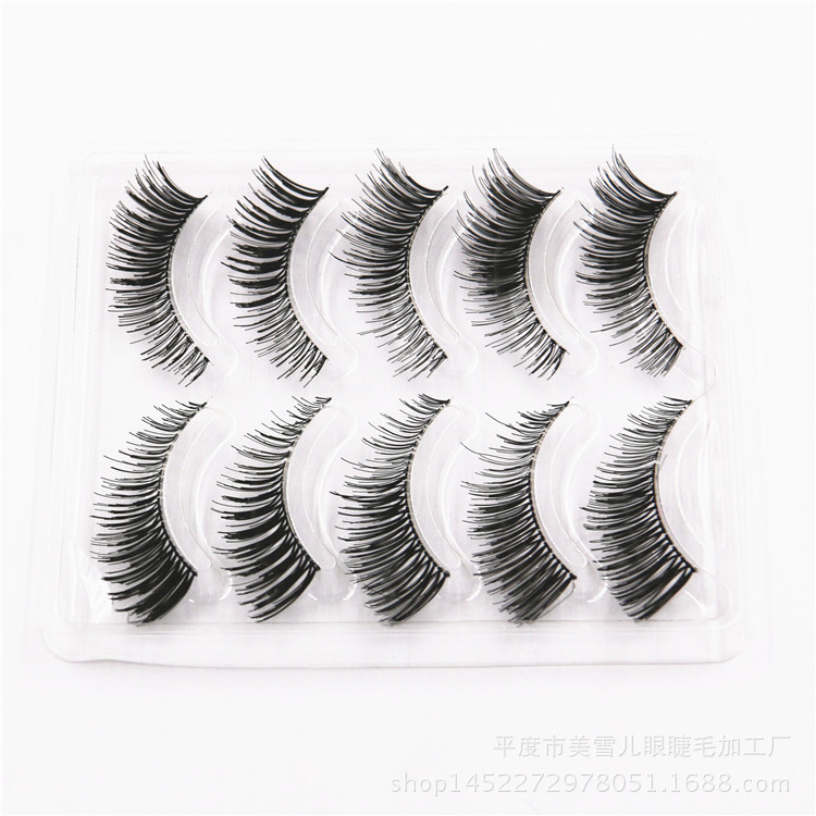 XH-03 Handmade Five Double Pairs of False Eyelashes Multi-Layer Thick False Eyelashes Natural Long Curling False Eyelashes Wholesale