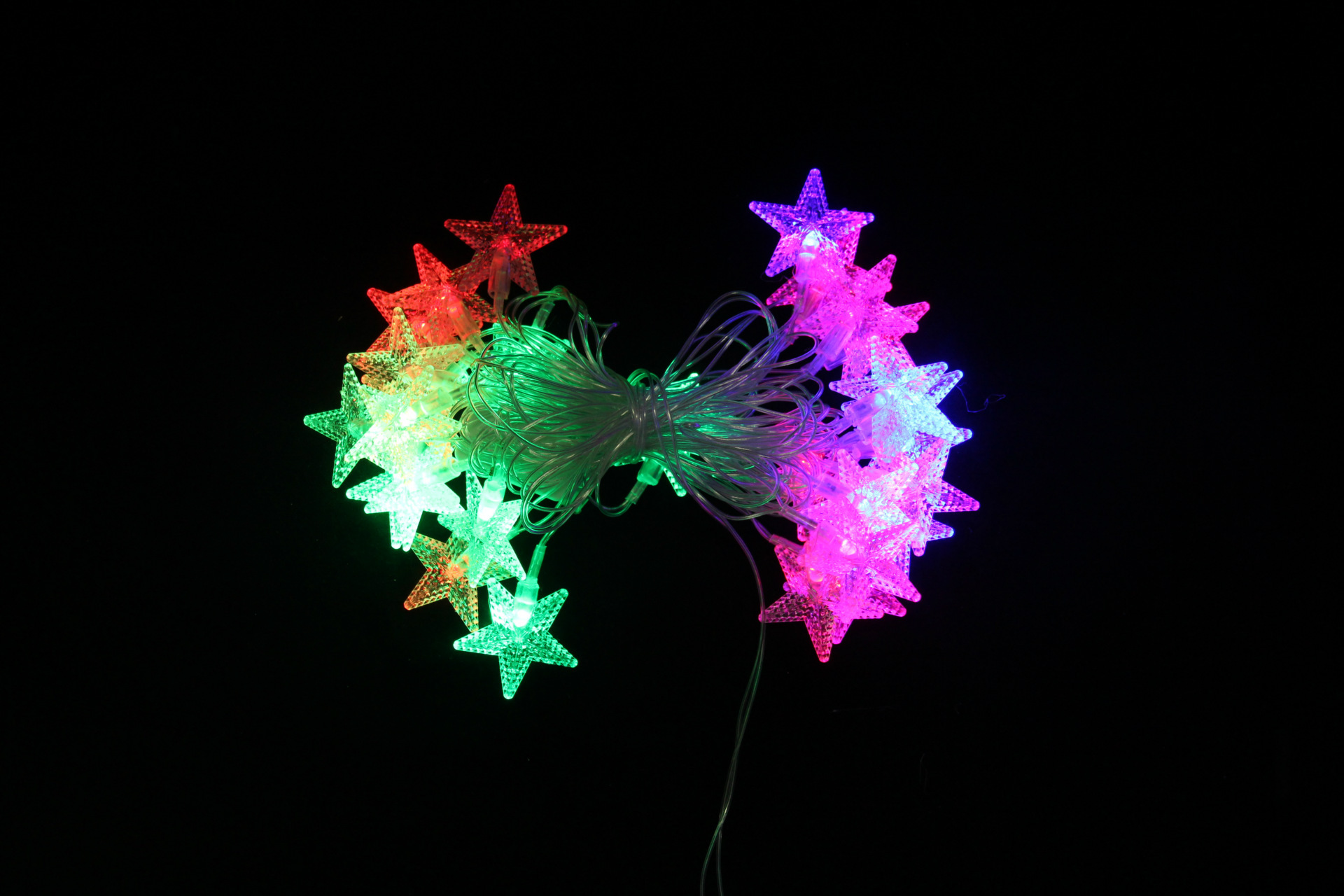 led 星星灯串 满天星节日圣诞灯五角星婚庆装饰灯房间烂漫串灯