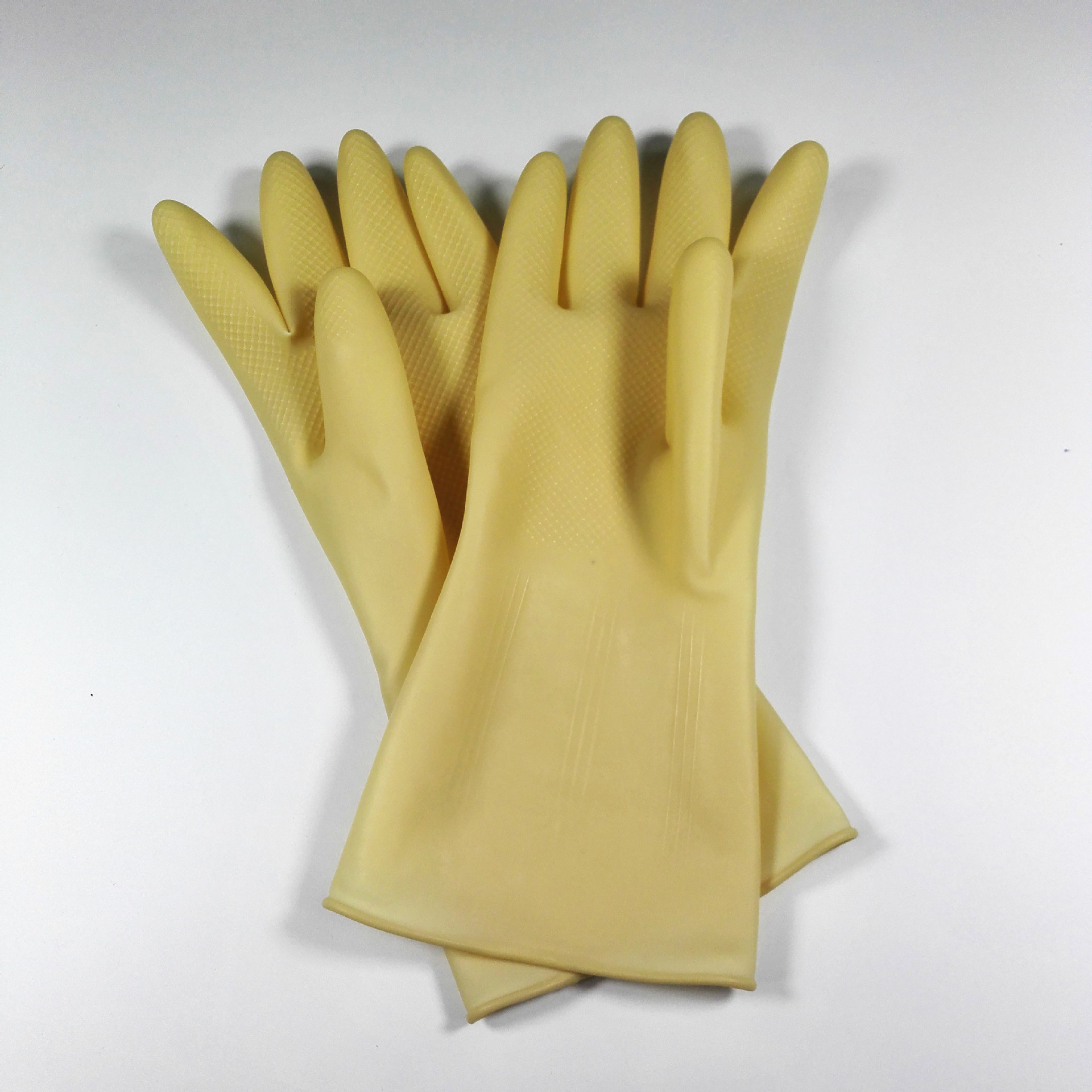 三蝶牛筋乳胶手套加厚耐酸碱家务工业防护清洁橡胶劳保手套批发