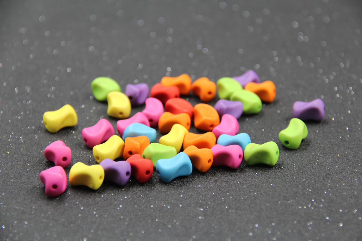 厂家直销 亚克力虎齿磨砂珠多色混装儿童手工diy散珠 饰品配件