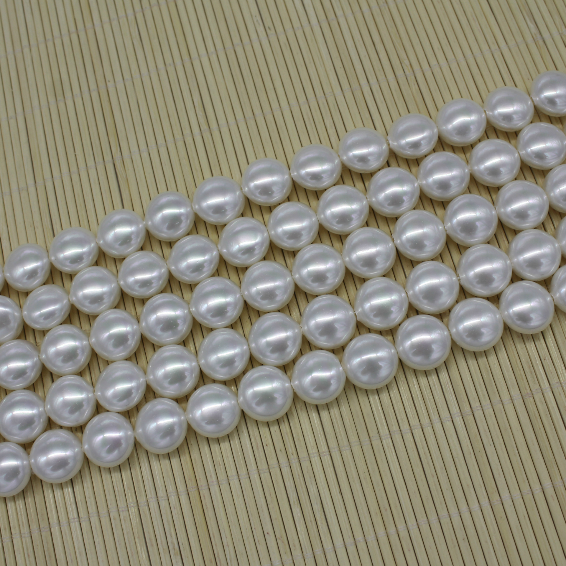 天然贝壳珍珠圆饼形散珠半成品 diy饰品配件批发 厂家直销