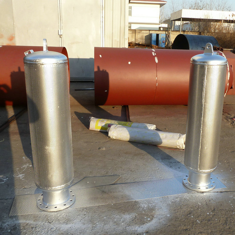 不锈钢小孔消声器 蒸汽风机消音器 风管排气消声器 二级消声器