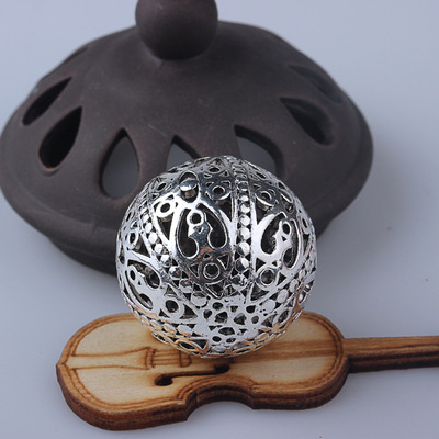 饰品批发diy镂空铃铛复古藏银宫铃毛衣链吊坠合金古银球 厂家直销