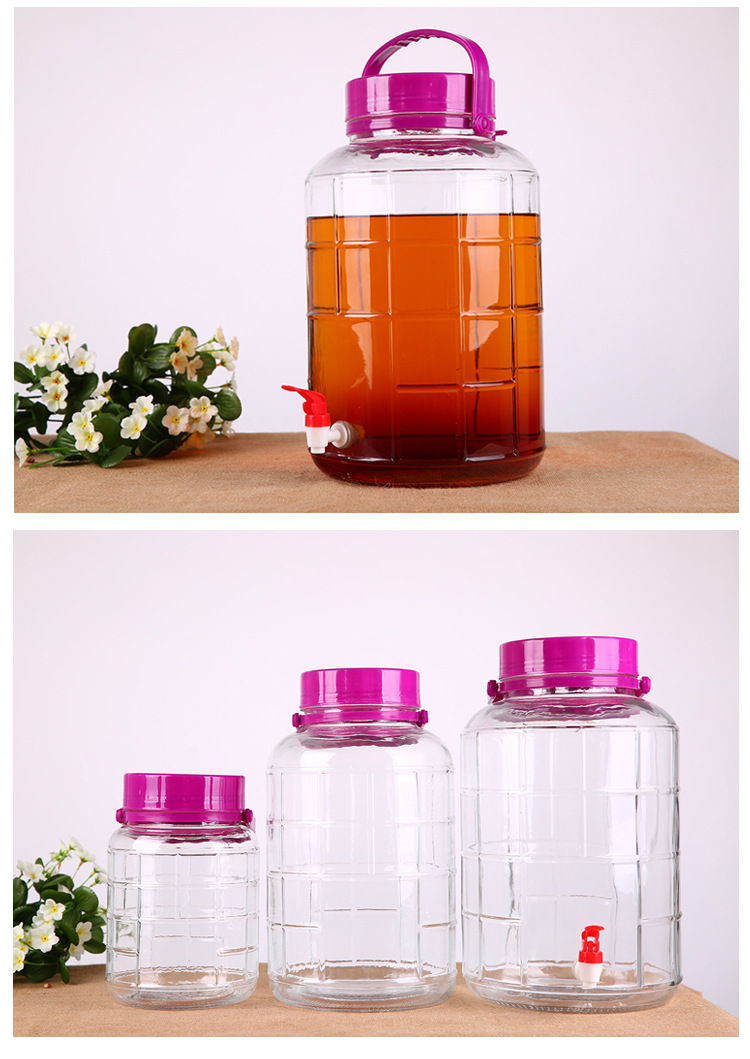 直批透明葡萄酒密封酒坛子 圆形方格泡酒高白料玻璃自酿葡萄酒瓶